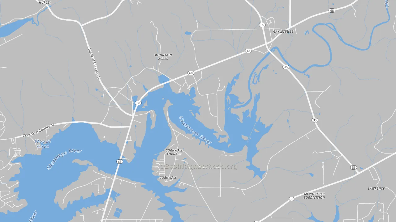 Transit Grade map of Cornwall Furnace, AL