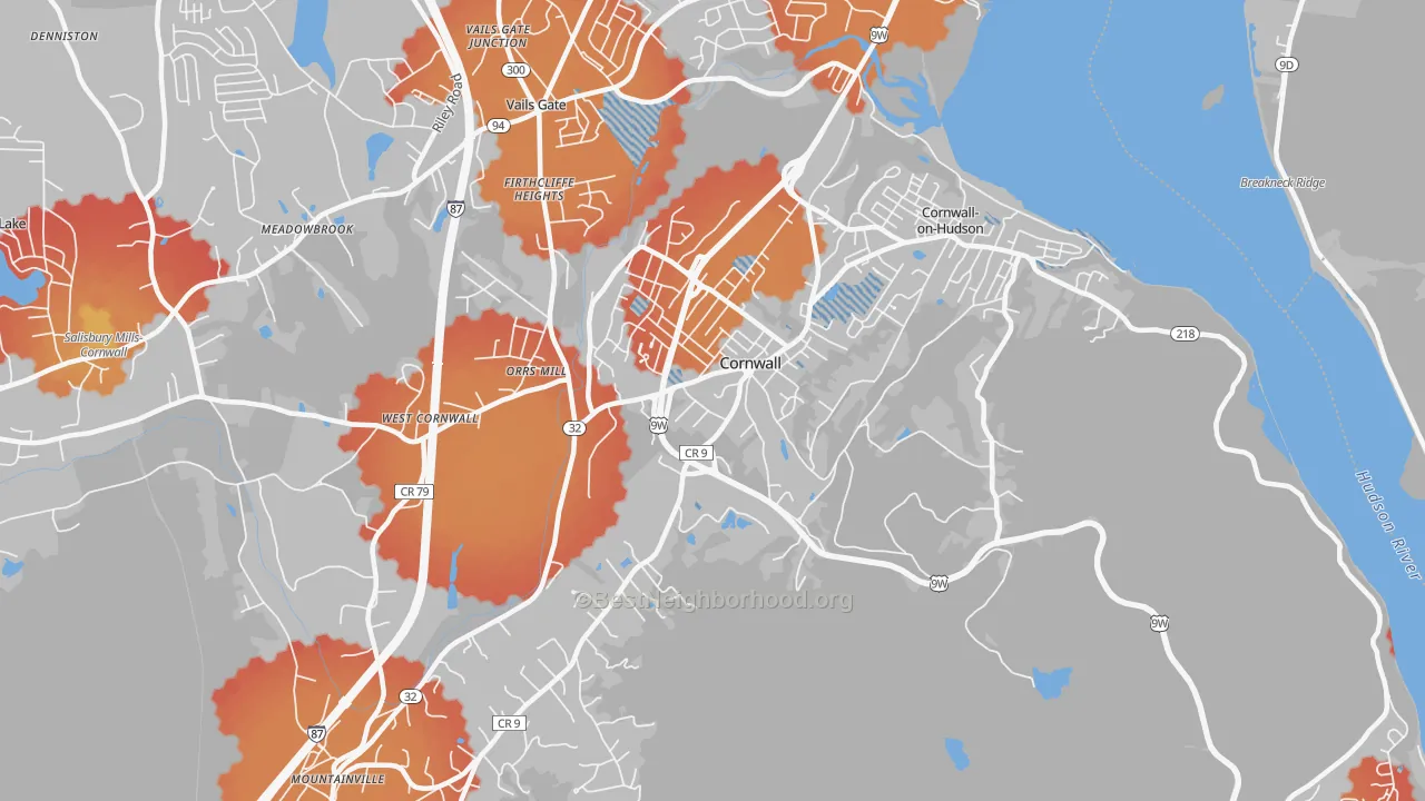 Transit Grade map of Cornwall, NY