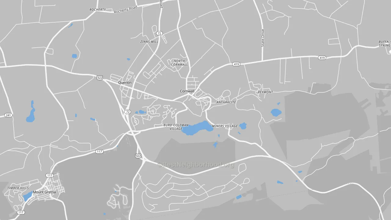 Transit Grade map of Cornwall, PA