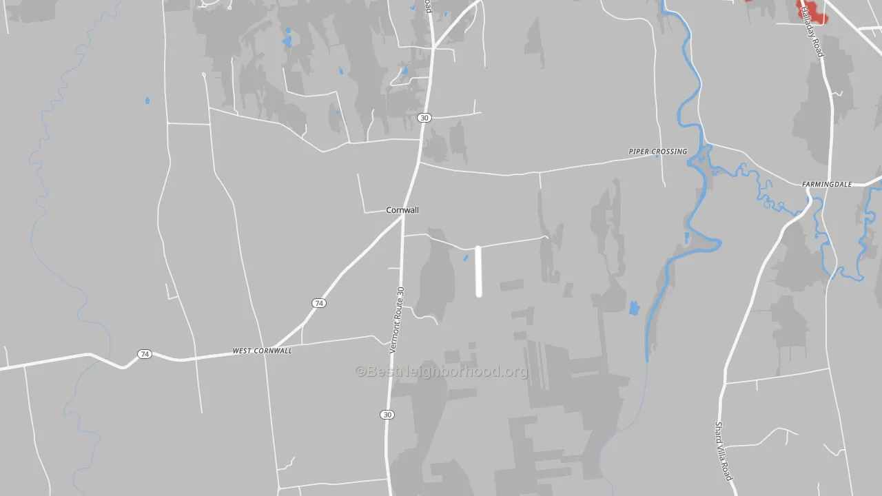 Transit Grade map of Cornwall, VT