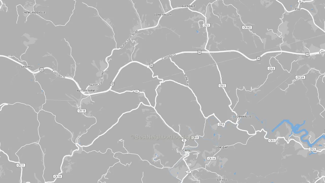 Transit Grade map of Cornwallis, WV
