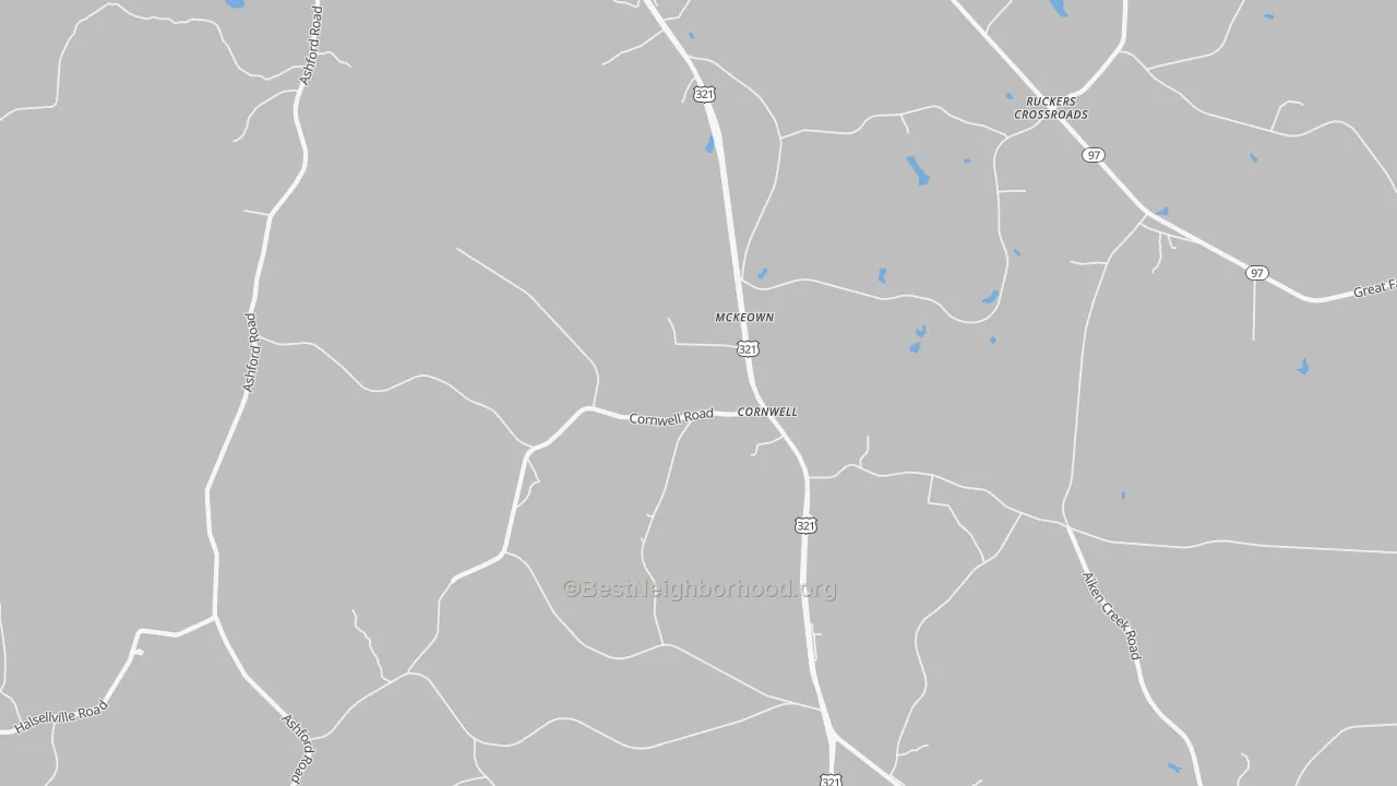 Transit Grade map of Cornwell, SC