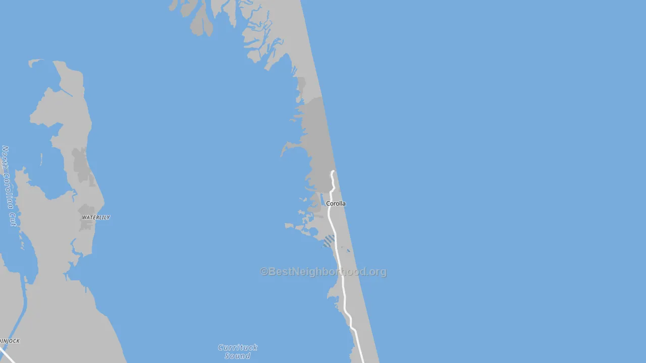 Transit Grade map of Corolla, NC