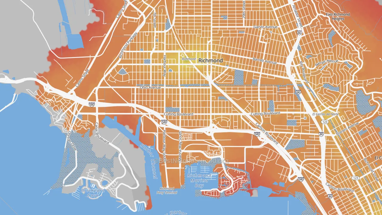 Transit Grade map of Coronado, Richmond, CA