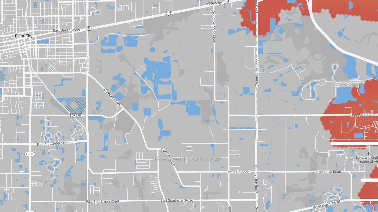 Transit Grade map of Coronet, FL
