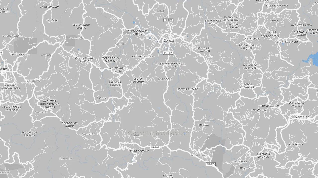 Transit Grade map of Corozal Municipio, PR