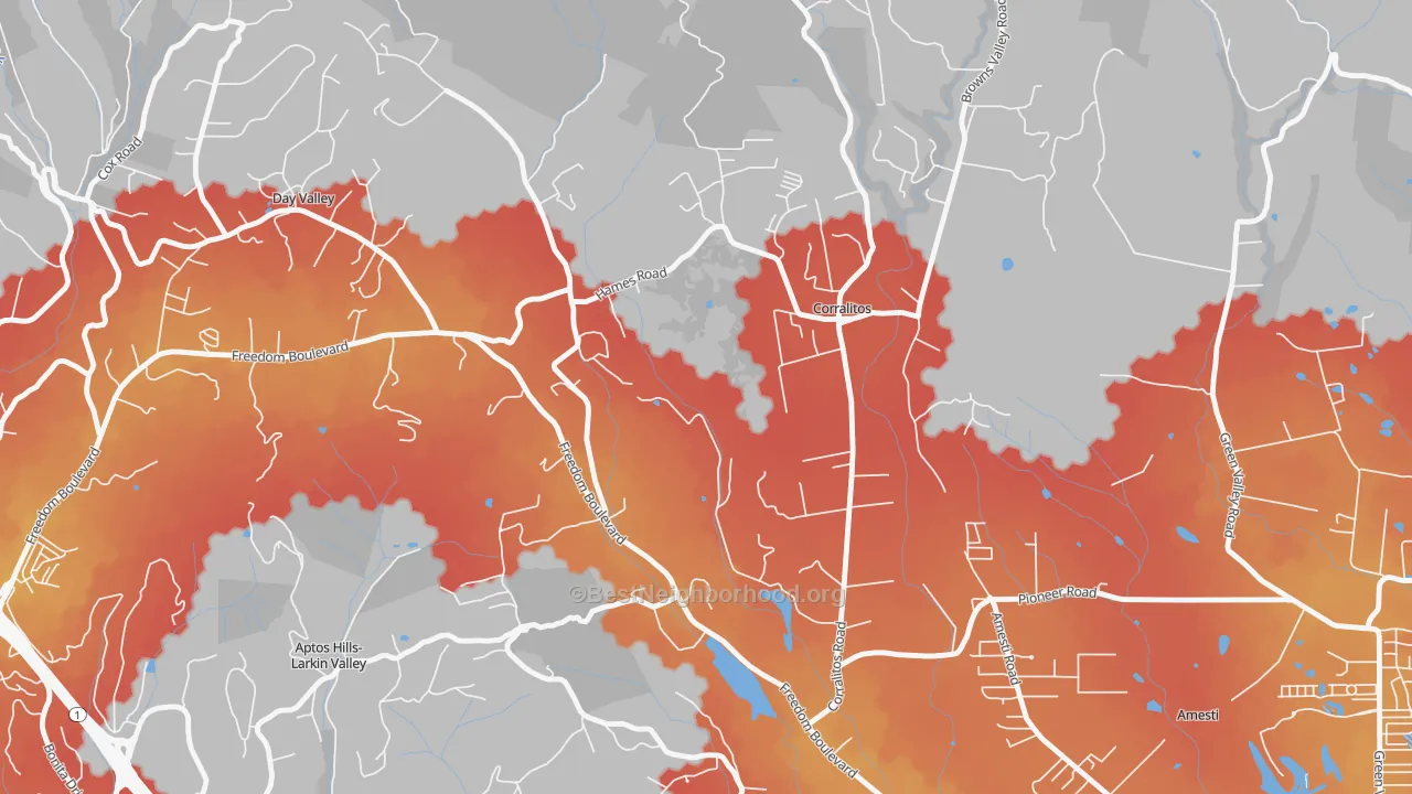 Transit Grade map of Corralitos, CA