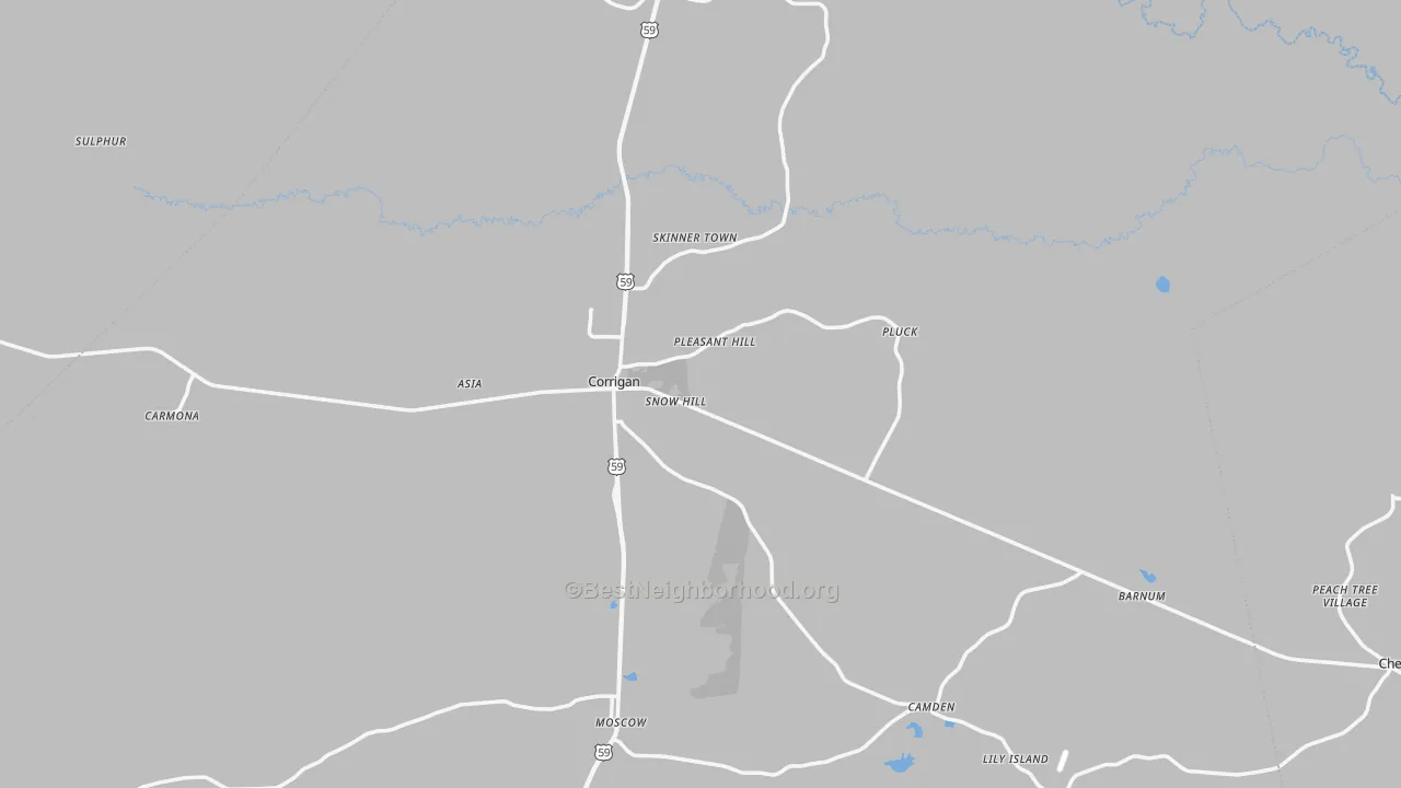 Transit Grade map of Corrigan, TX