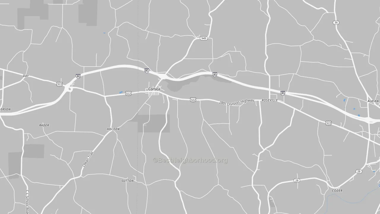 Transit Grade map of Corsica, PA