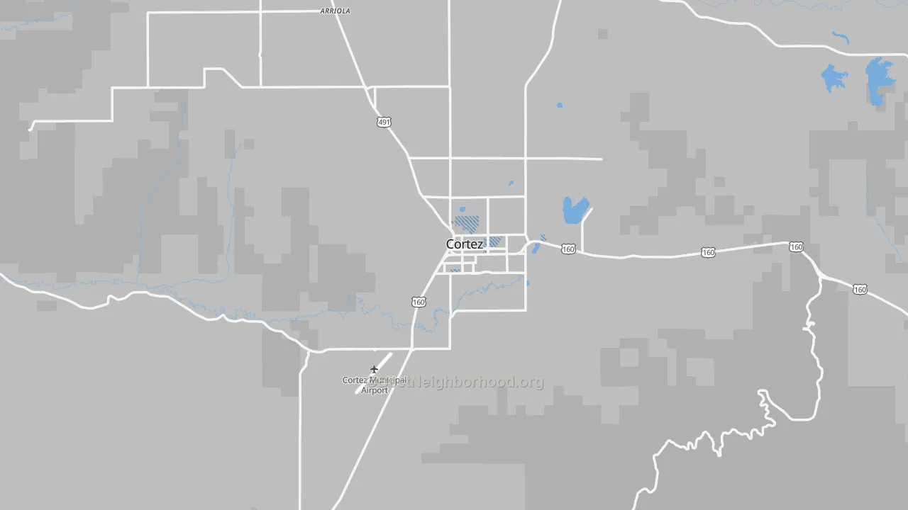 Transit Grade map of Cortez, CO