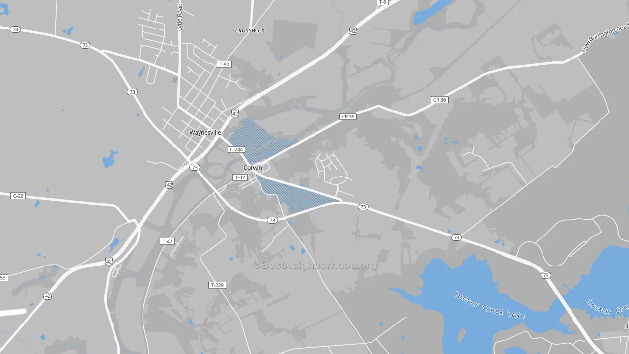 Transit Grade map of Corwin, OH