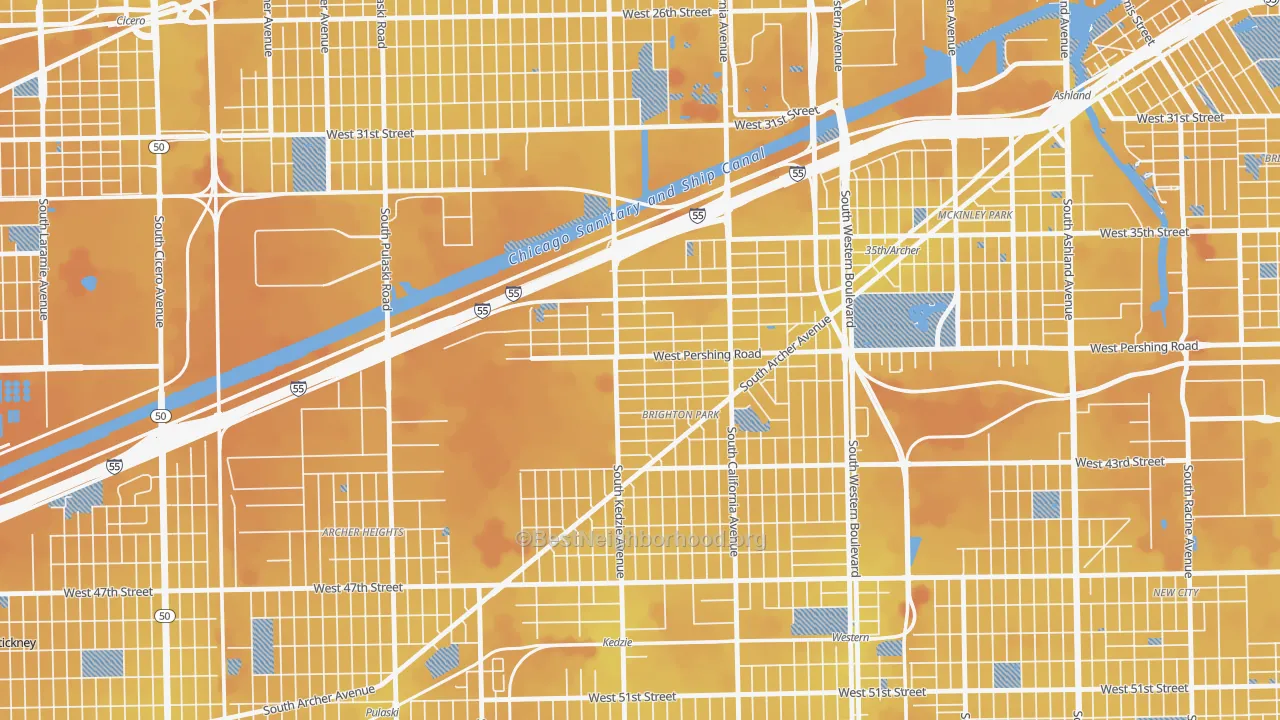 Transit Grade map of Corwith, Chicago, IL