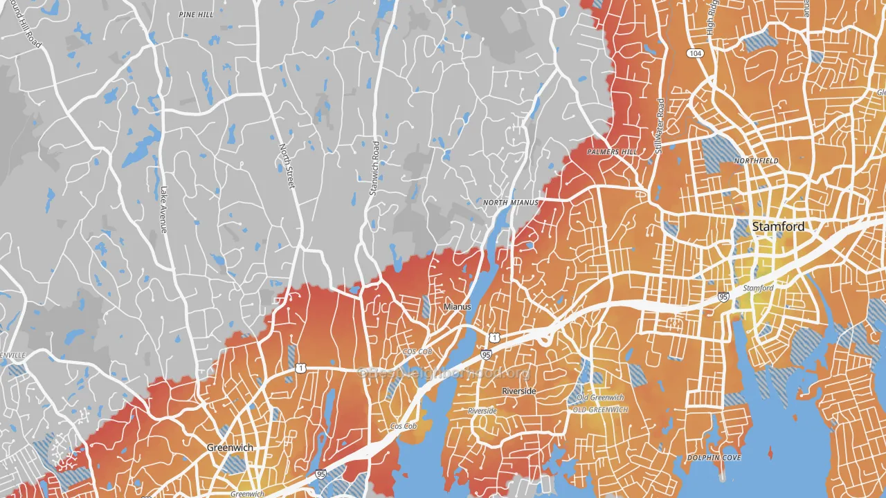 Transit Grade map of Cos Cob, CT