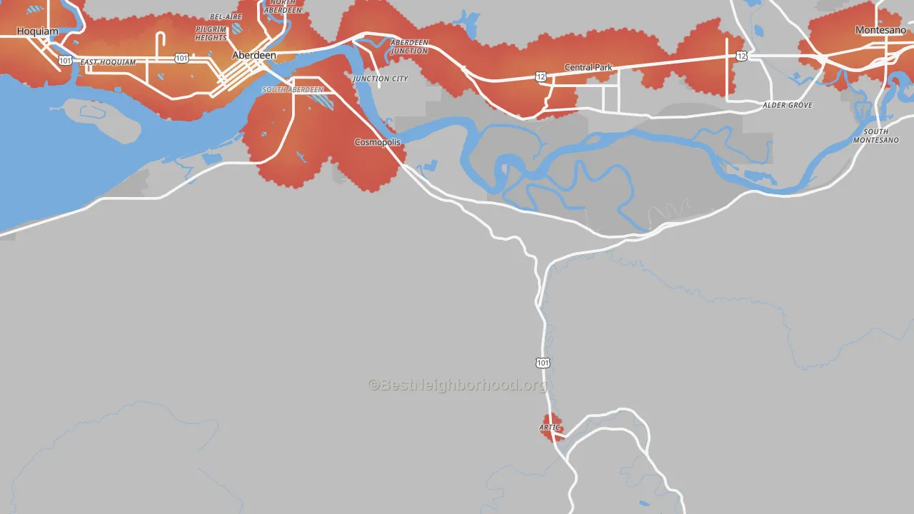 Transit Grade map of Cosmopolis, WA