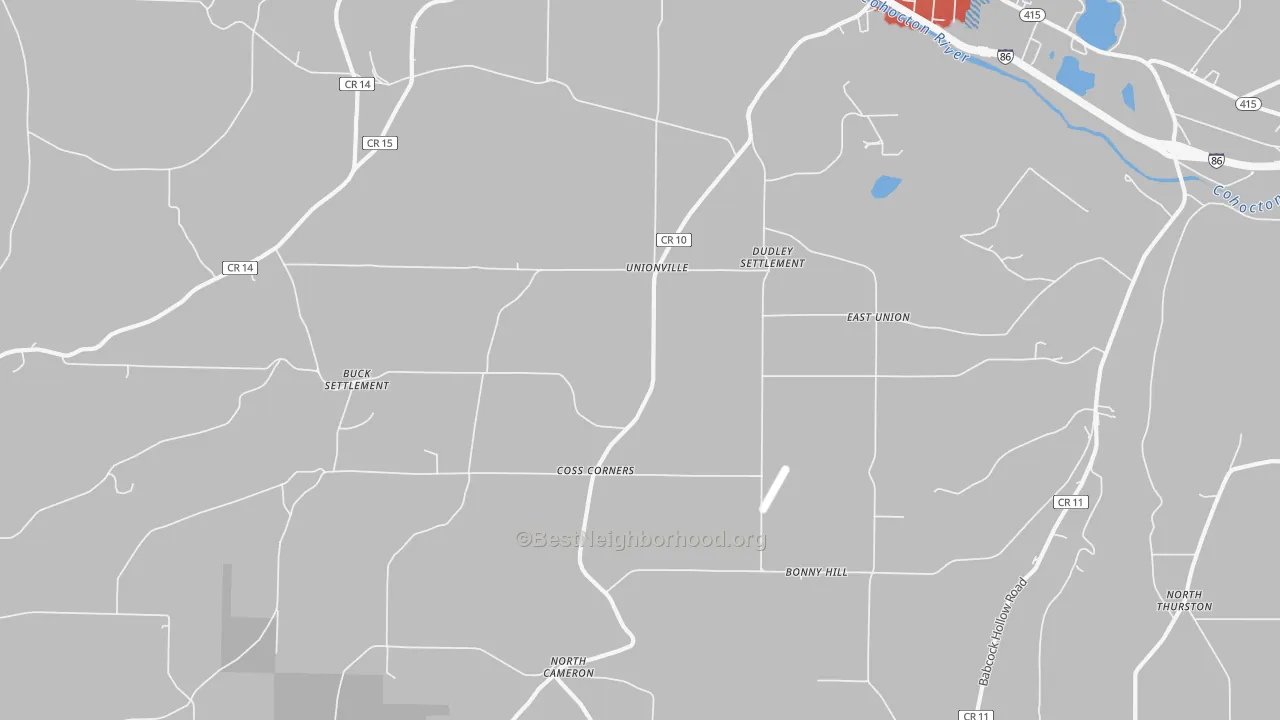 Transit Grade map of Coss Corners, NY
