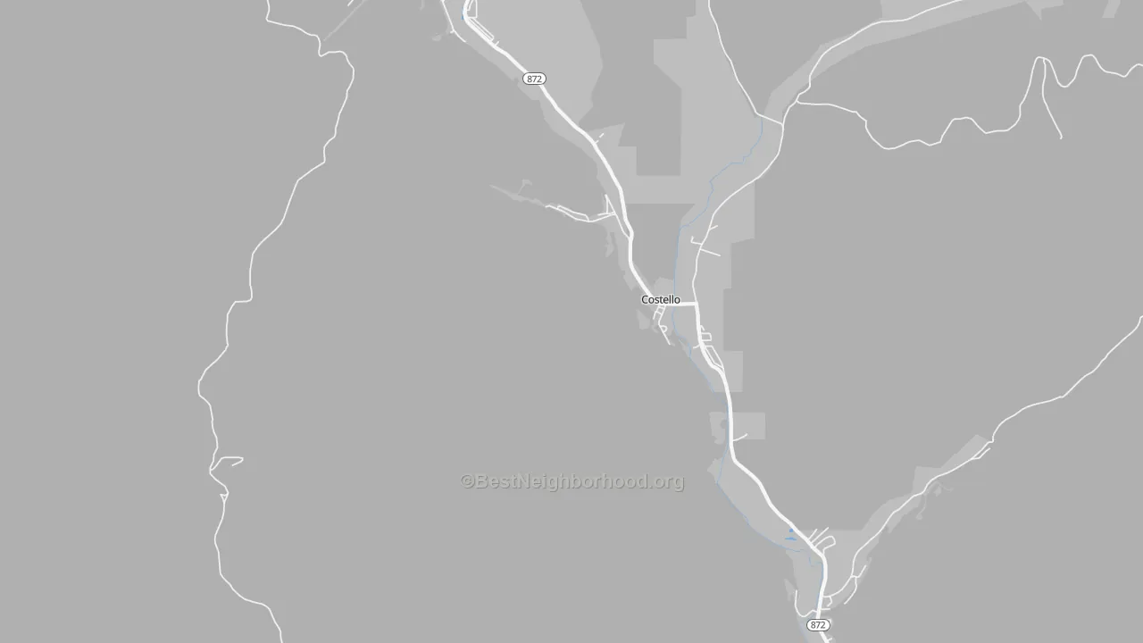 Transit Grade map of Costello, PA