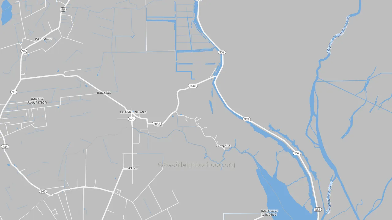Transit Grade map of Coteau Holmes, LA