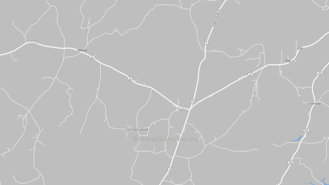 Transit Grade map of Cottage Grove, AL