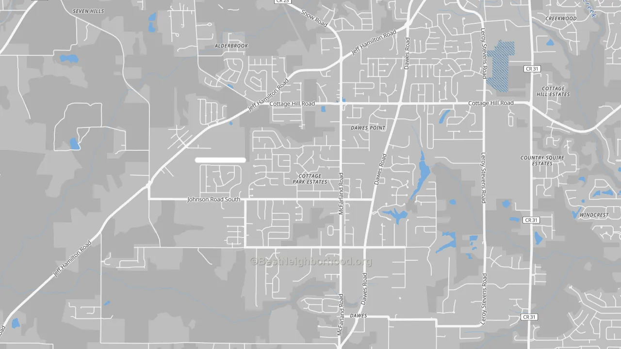 Transit Grade map of Cottage Park, Mobile, AL