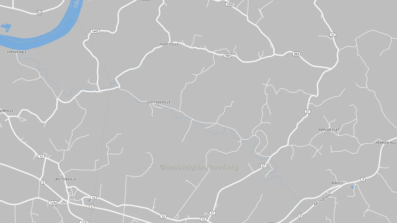 Transit Grade map of Cottageville, KY