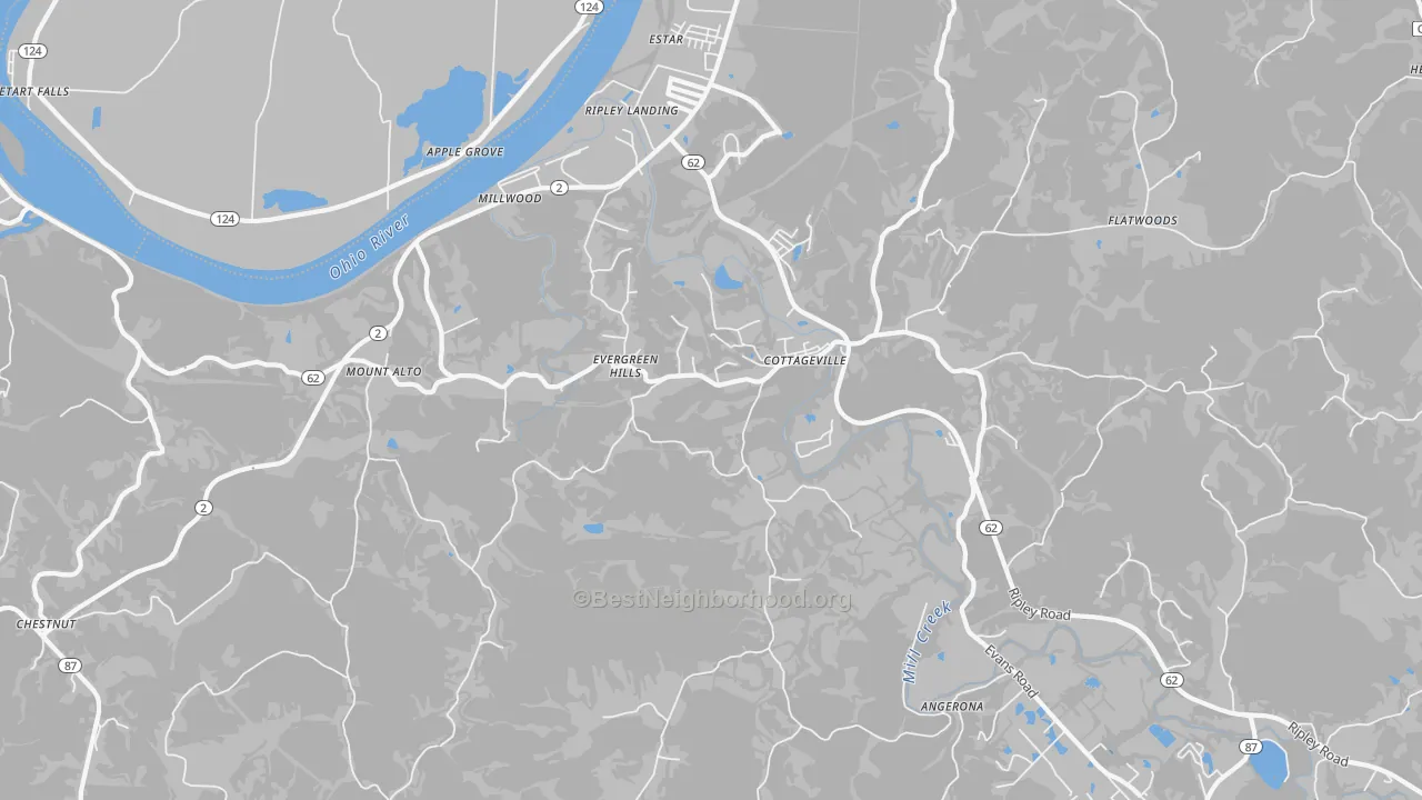 Transit Grade map of Cottageville, WV