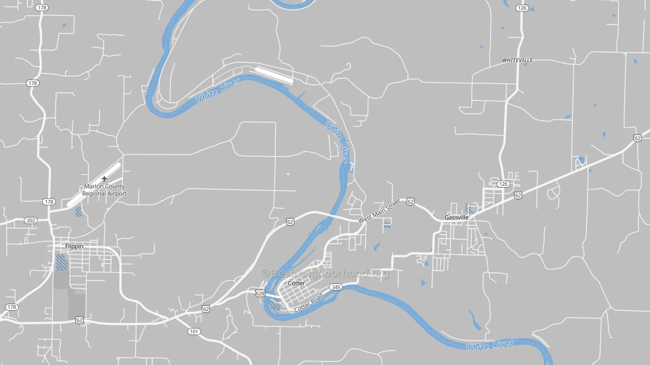 Transit Grade map of Cotter, AR