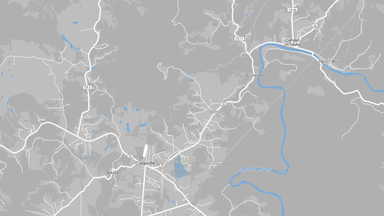Transit Grade map of Cottle, WV