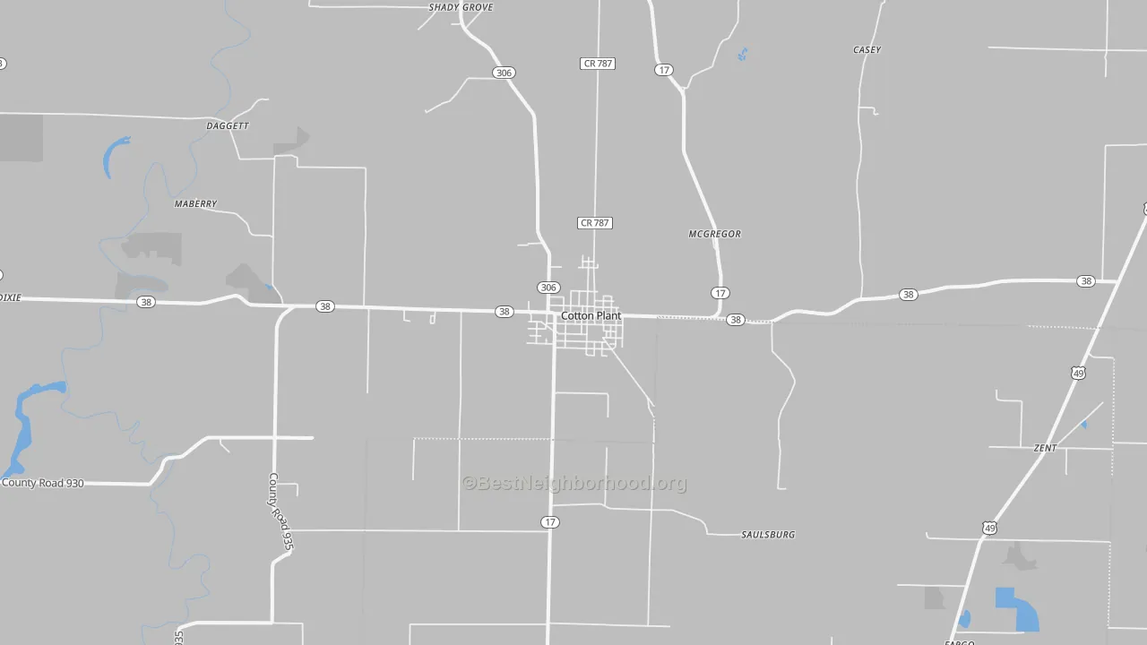 Transit Grade map of Cotton Plant, AR