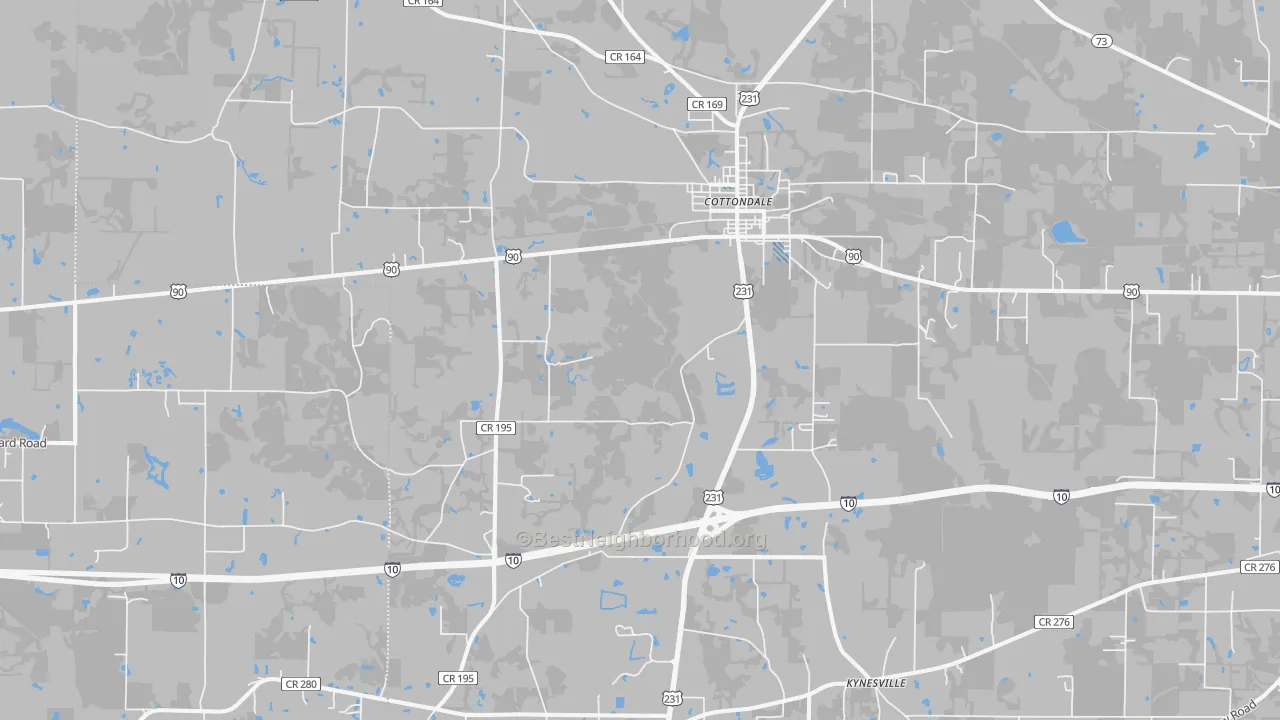 Transit Grade map of Cottondale, FL