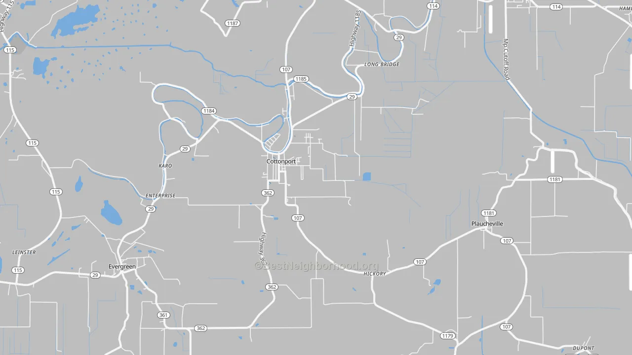 Transit Grade map of Cottonport, LA