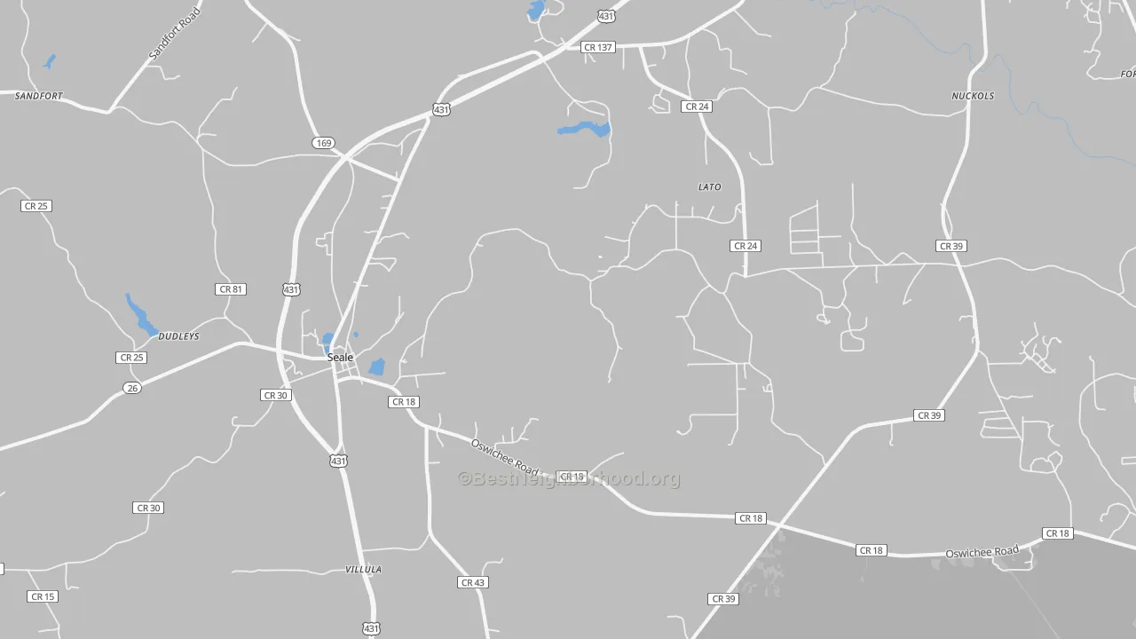Transit Grade map of Cottonton, AL