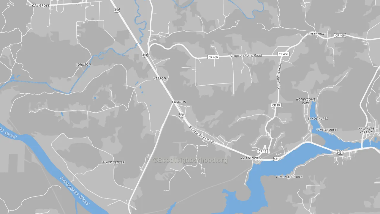 Transit Grade map of Cottonville, AL