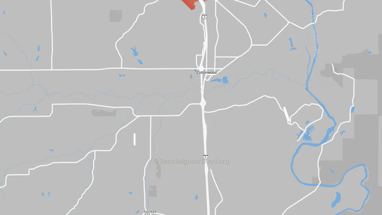 Transit Grade map of Cottonwood, CA