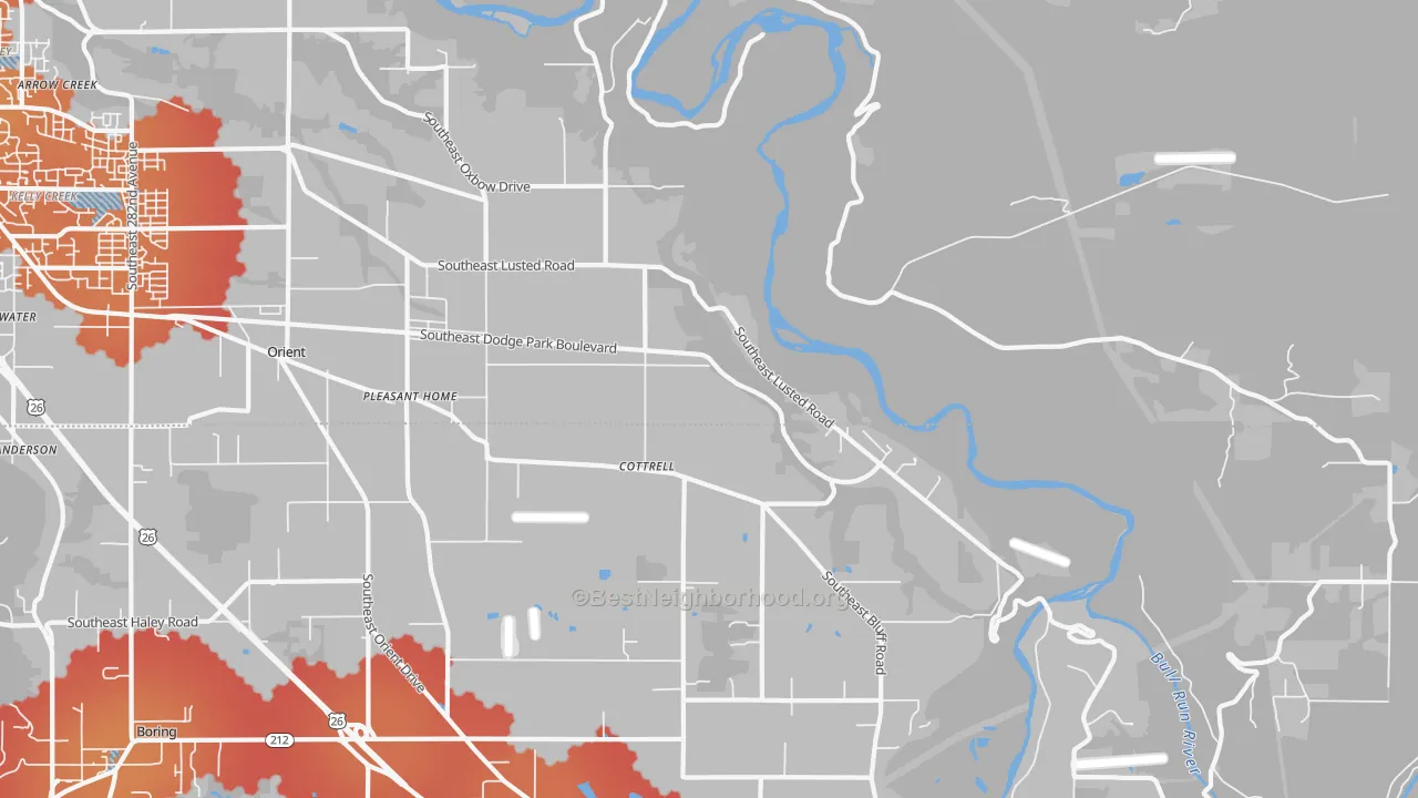 Transit Grade map of Cottrell, OR