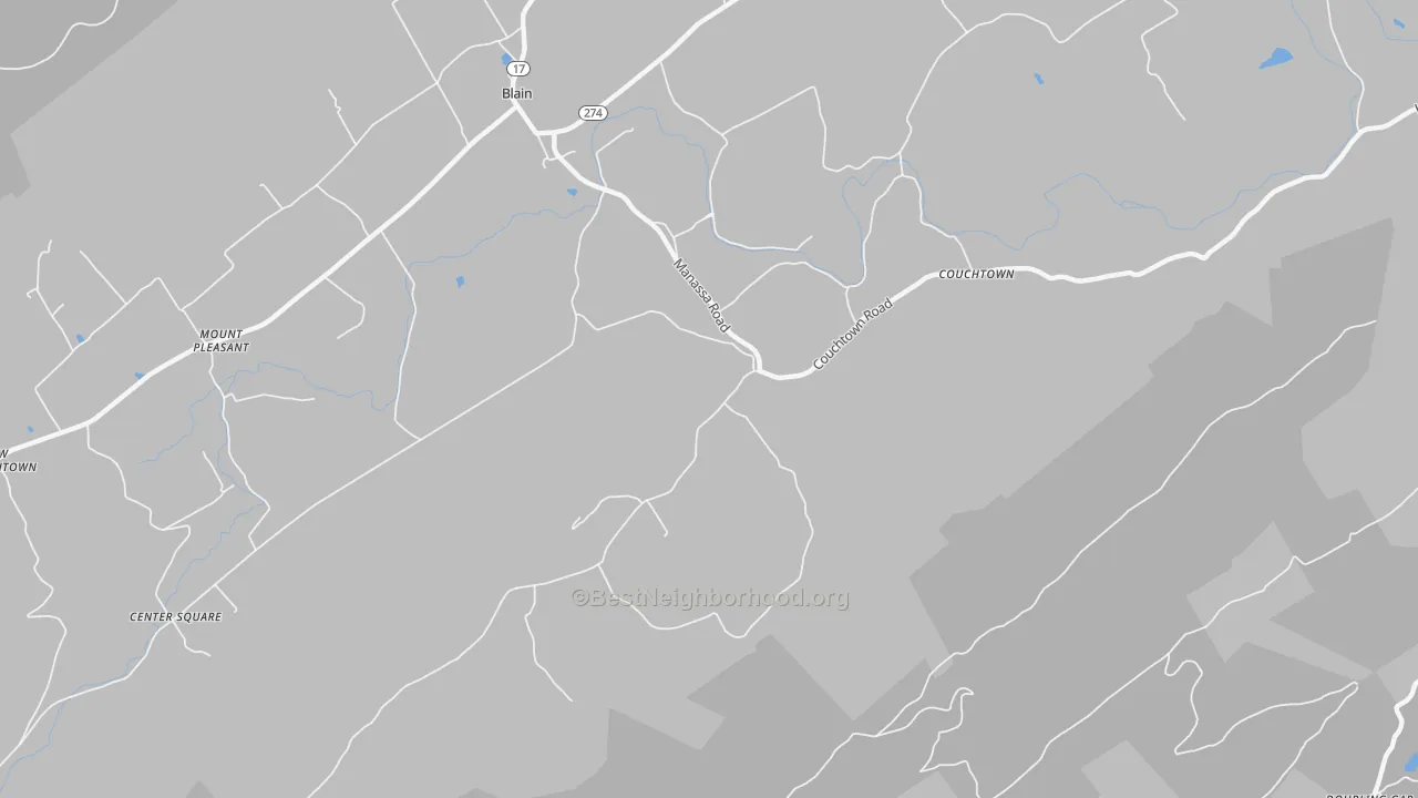 Transit Grade map of Couchtown, PA