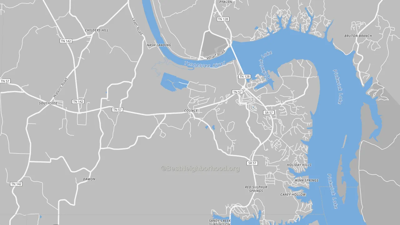 Transit Grade map of Counce, TN