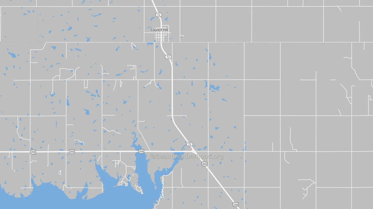 Transit Grade map of Council Hill, OK