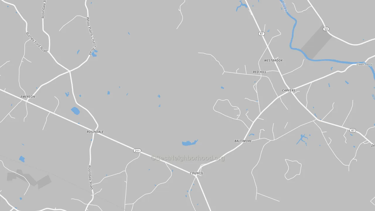 Transit Grade map of Council, NC