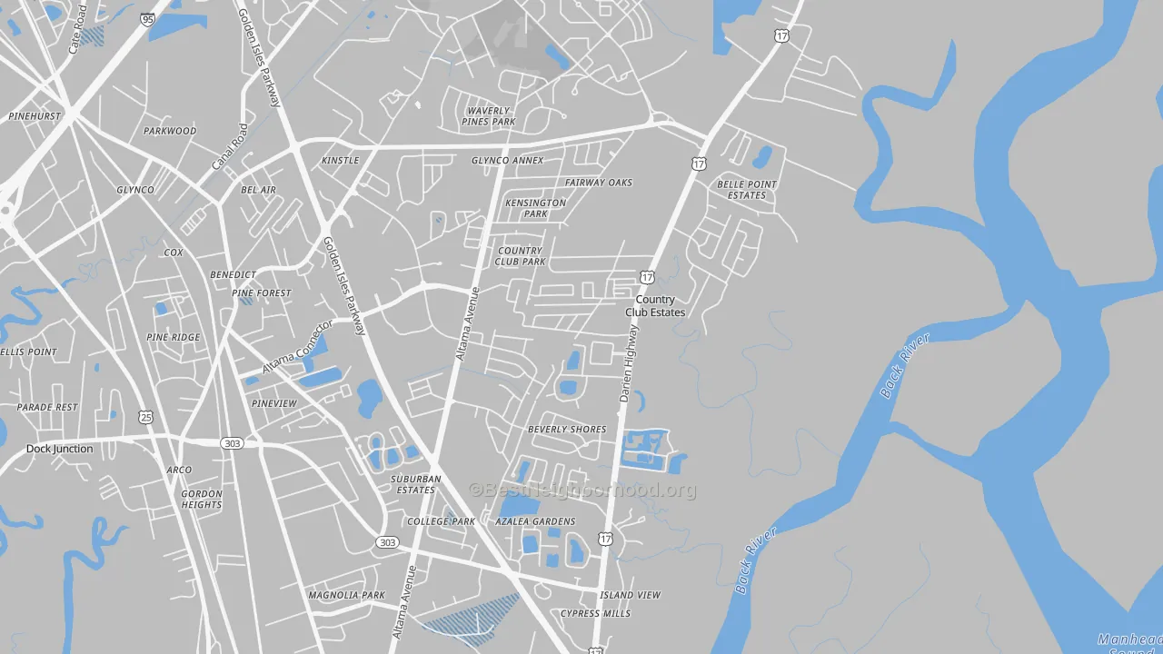 Transit Grade map of Country Club Estates, GA