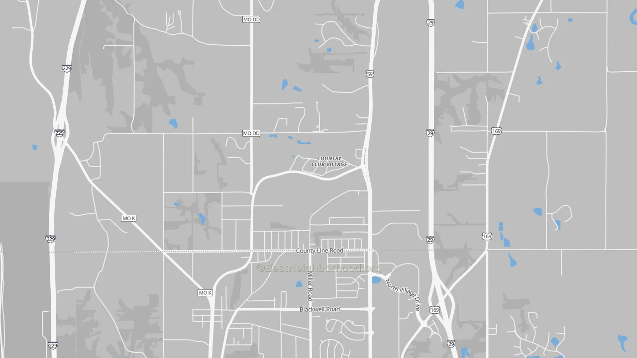 Transit Grade map of Country Club, MO