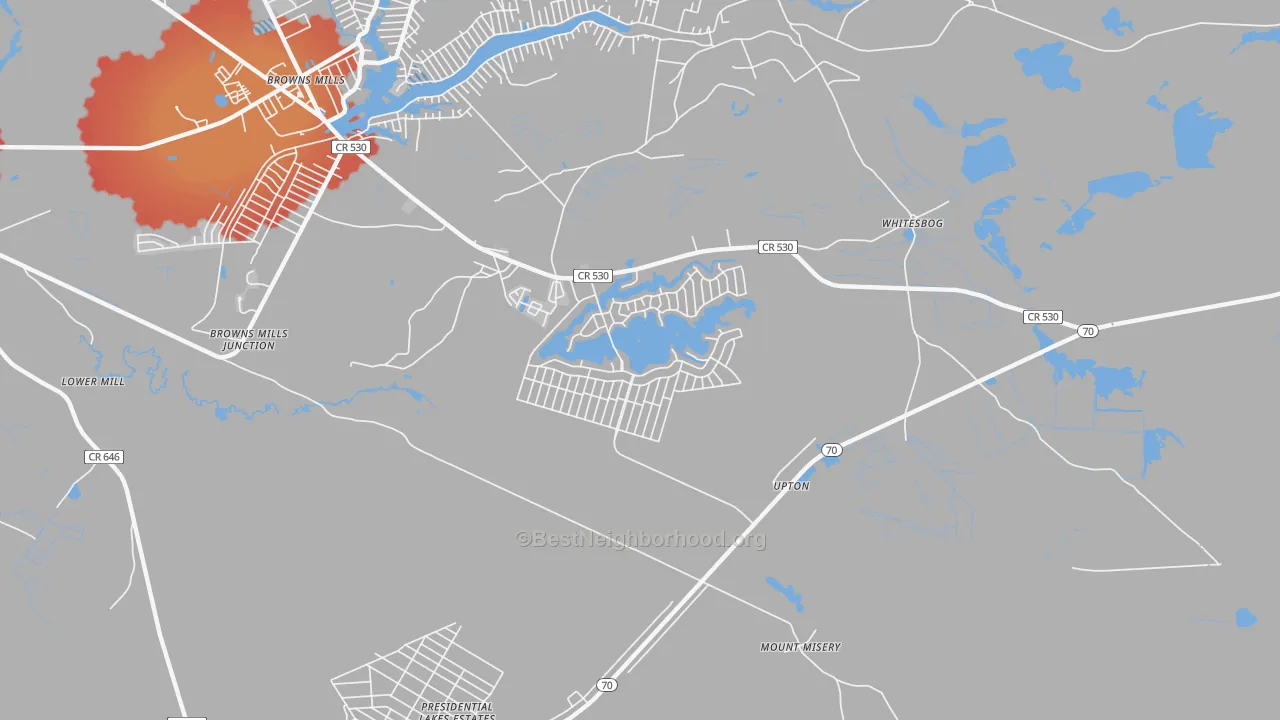 Transit Grade map of Country Lake Estates, NJ