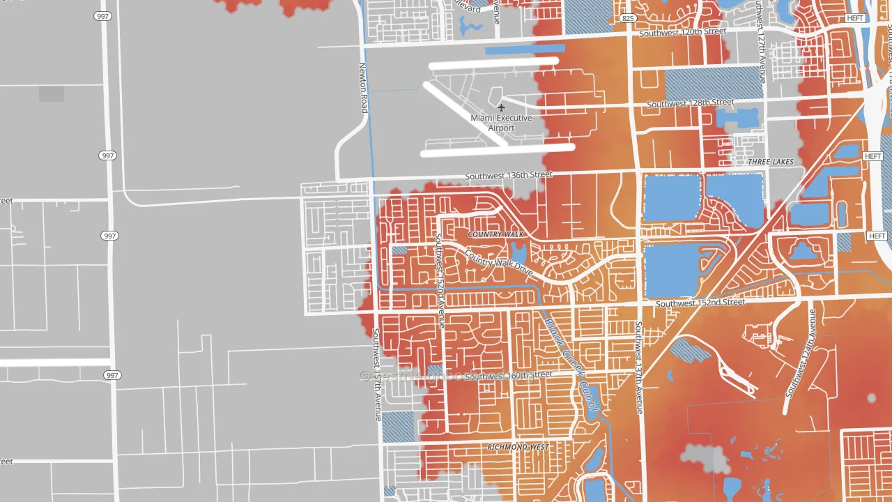 Transit Grade map of Country Walk, FL