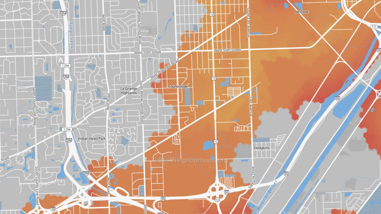 Transit Grade map of Countryside, IL