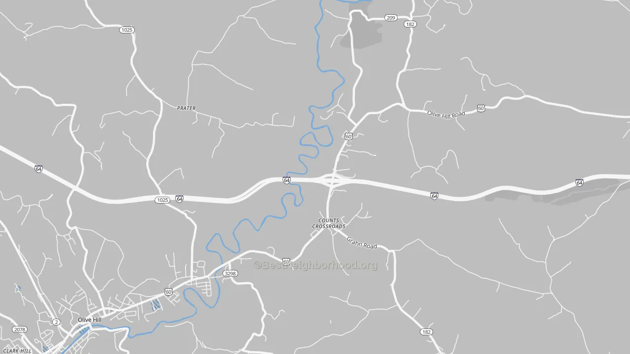 Transit Grade map of Counts Crossroads, KY