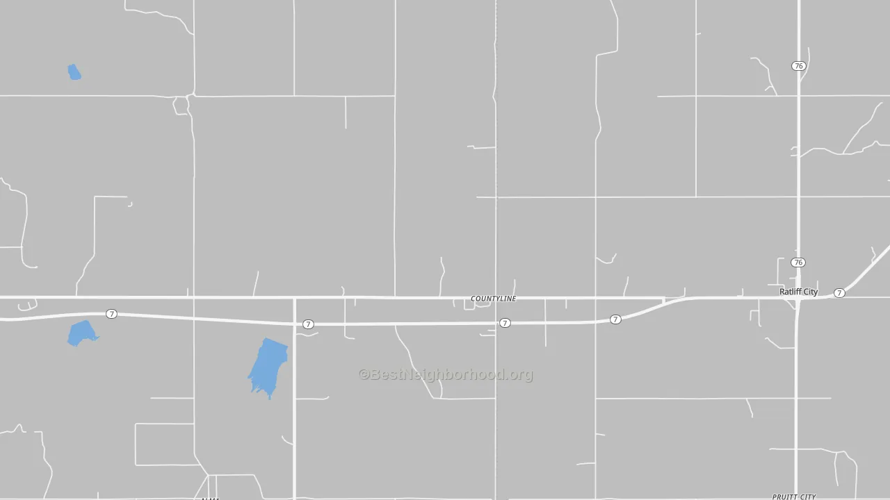 Transit Grade map of Countyline, OK