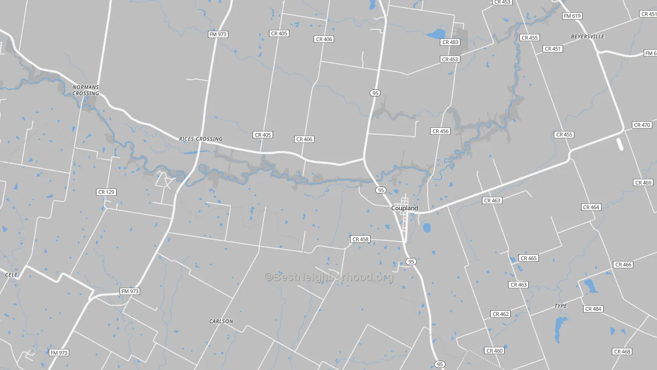 Transit Grade map of Coupland, TX
