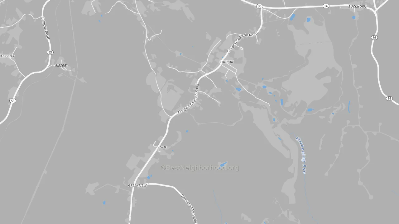 Transit Grade map of Coupon, PA