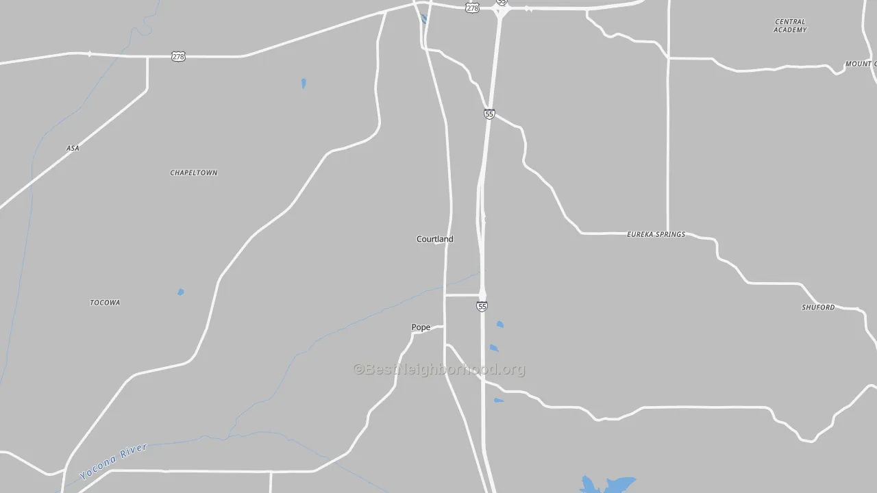 Transit Grade map of Courtland, MS
