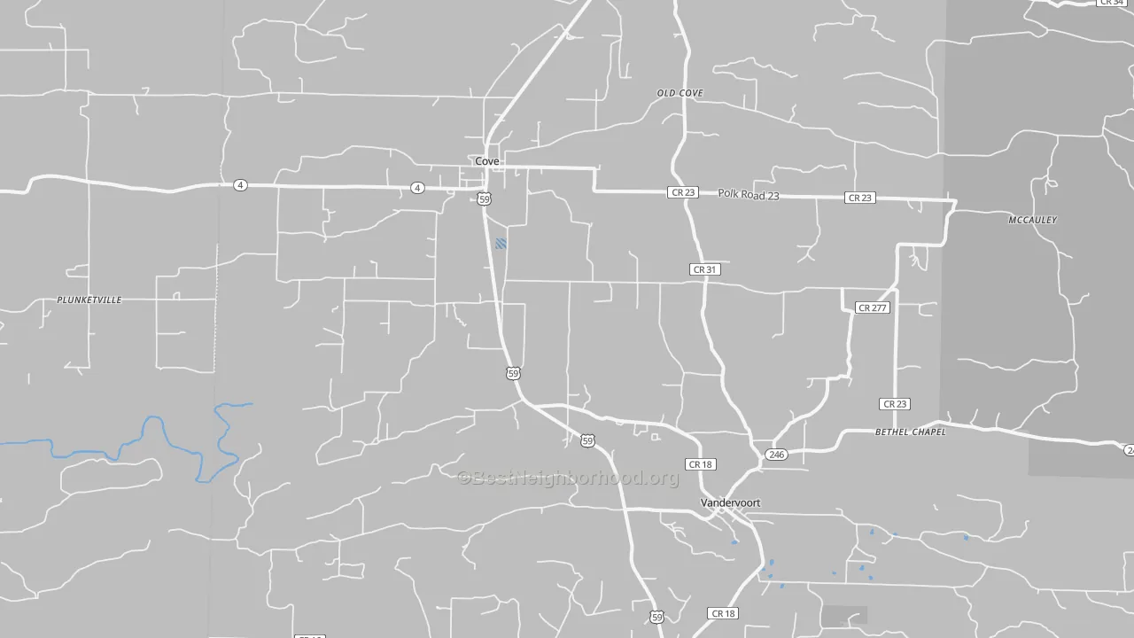 Transit Grade map of Cove, AR