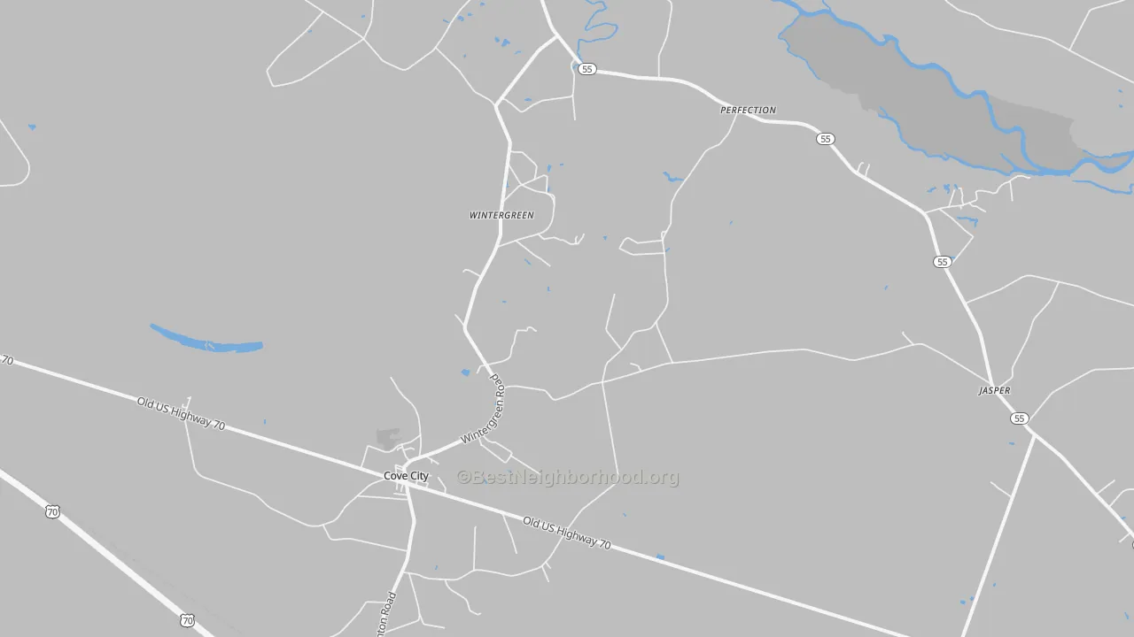 Transit Grade map of Cove City, NC